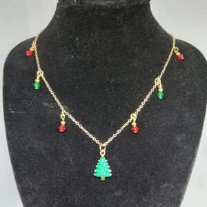 Hand Crafted Gold and Green Necklace